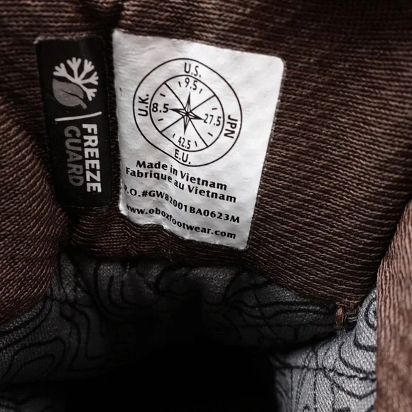 NEW Oboz Bridger 8" Insulated B-Dry Waterproof Hiking Shoes Men's 82001 - Picture 8 of 16